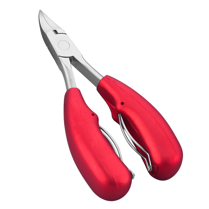 Red Double Spring Soft Rubber Handle Fingernail & Toenail Cuticle Nipper Trimming Cutter Scissor Plier Nail Clipper Cutter SF26