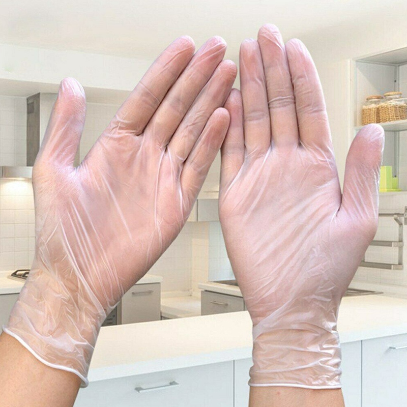 100 unids/set de limpieza del hogar, guantes desechables de mecánico, guantes blancos de nitrilo para manicura de laboratorio, guantes antiestáticos