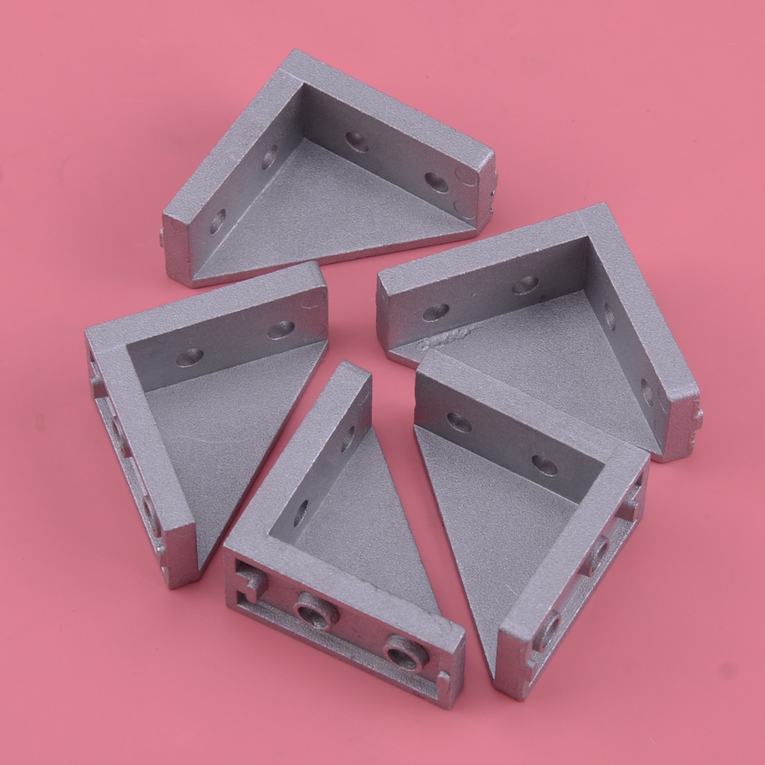 LETAOSK 5pcs Silver Aluminum 2040(18*38) Corner Fitting Angle 20 x 40 L Connector Bracket Fastener