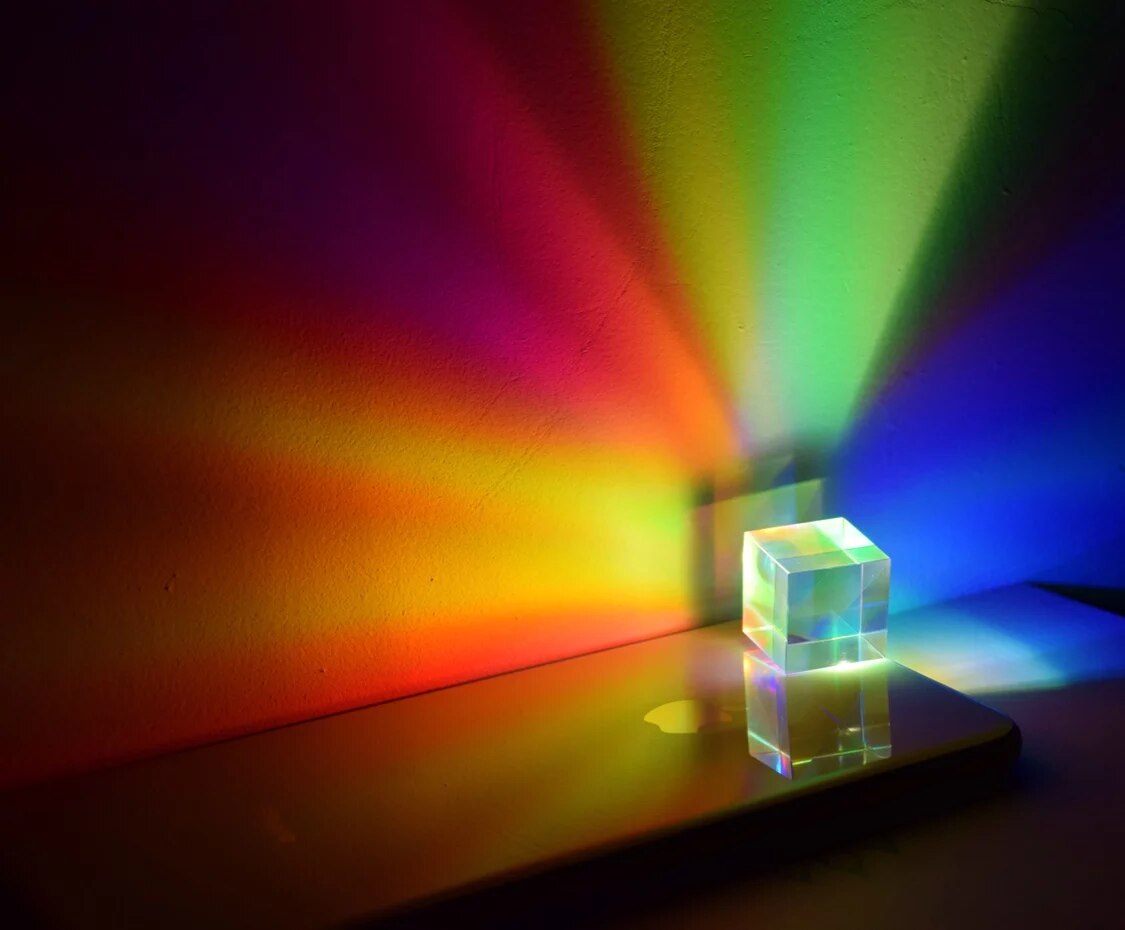 Color Prism Six Sides Bright 28m Large Glass Black Tech Pendant Science Experiment Beamsplitter Photo PRISM