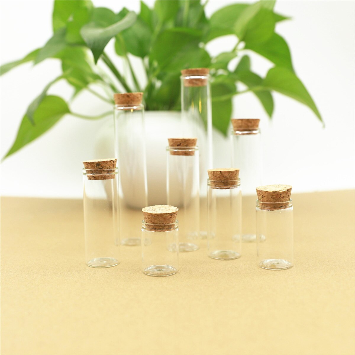 50pcs/lot Mini Glass Bottle 22*80mm 20ml Test Tube Cork Stopper Spice Bottles Container Small DIY Jars Vials Tiny Bottles glass