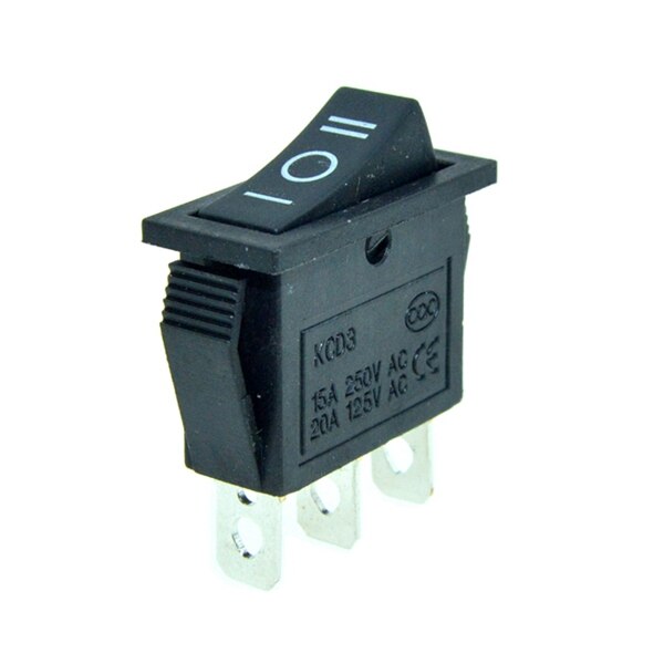Rocker Switches 2 Pin 3 Pin ON/OFF ON/OFF/ON SPST SPDT Black Red Green Dot Light Boat Switch 2 Position 28X10mm Mount 15A 250V: ON-OFF-ON (SPDT)