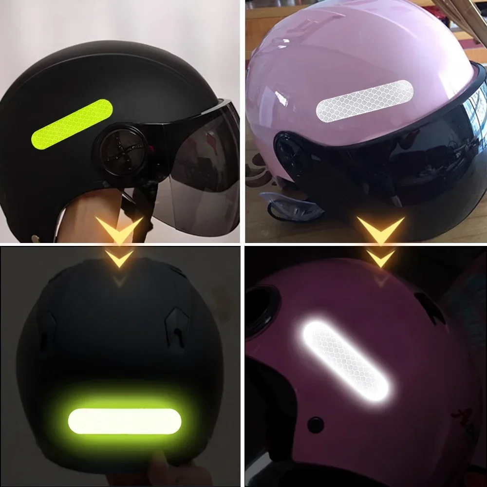 10/40/80pcs Nachtrijden Veiligheidswaarschuwing Reflecterende Stickers Universele Motor Fiets Skihelm Waarschuwing Reflecterende Stickers