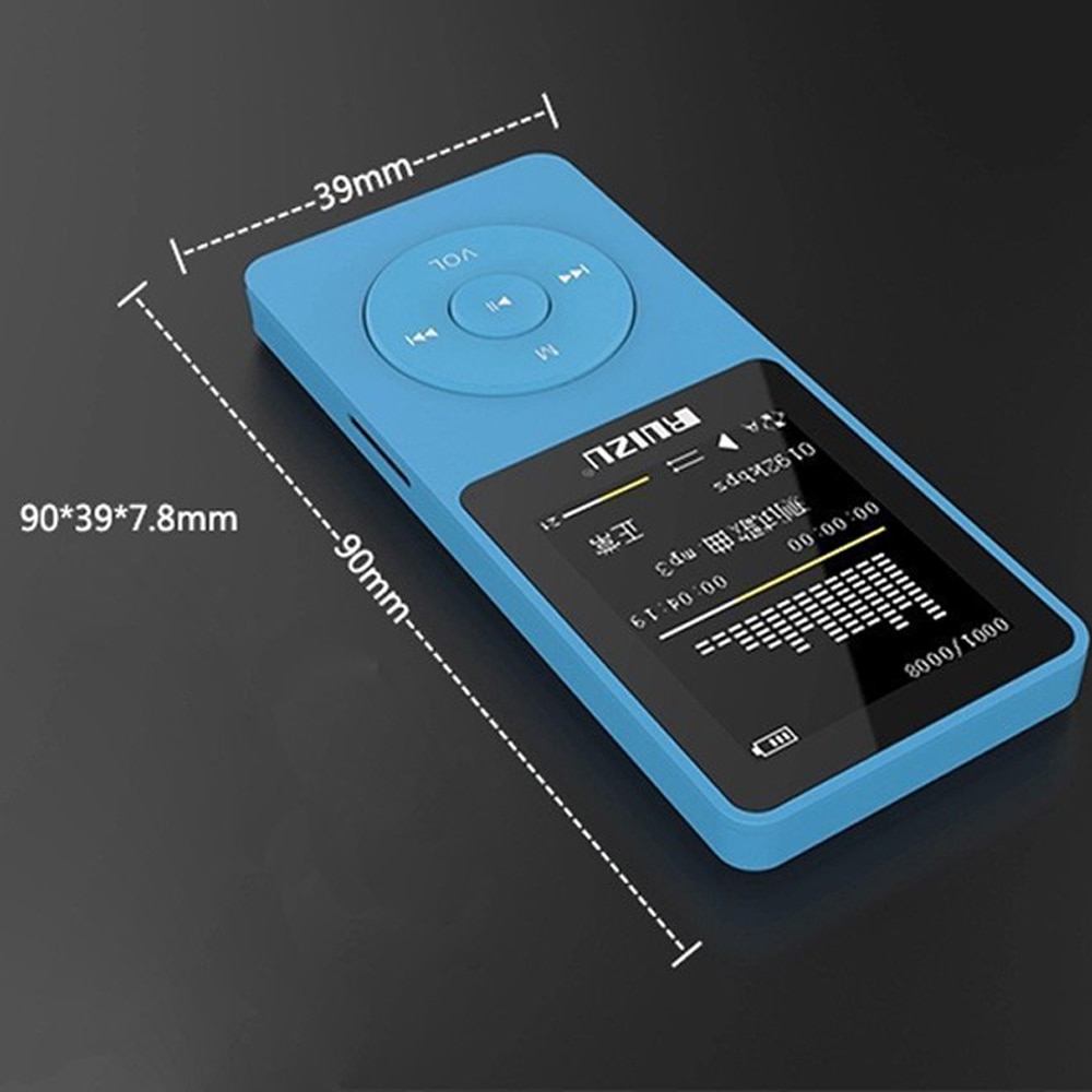 Original RUIZU X02 MP3 Player With 1.8 Inch Screen Can Play 80 hours With FM,E-Book,Clock,Voice Recorder