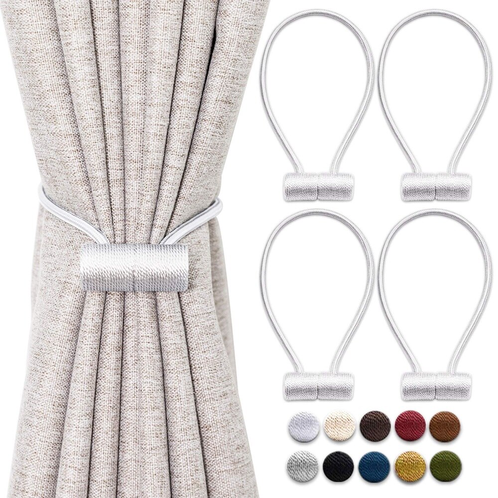 Magnetische Vorhang Raffhalter Gardinen Raffhalter Verbesserte 2 Pack 16 Zoll Dekorative Vorhang halte zurück Vorhang Clip Schnalle für Blackout: Silber-