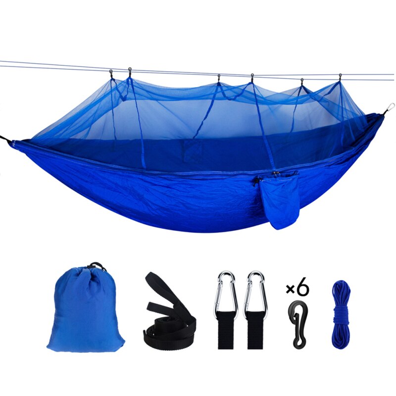 Double Outdoor Person Travel Camping Hanging Hammock Bed Wi Mosquito Net Set Tents Tents & Shelters Camping & Hiking: 11