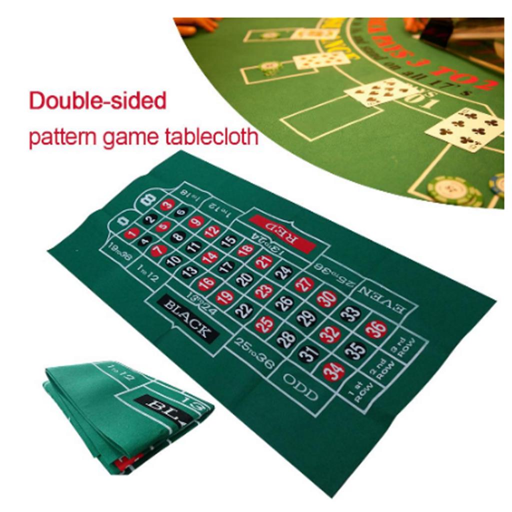 Roulette Casino Tabletop Felt Layout Mat Double-sided Waterproof Blackjack