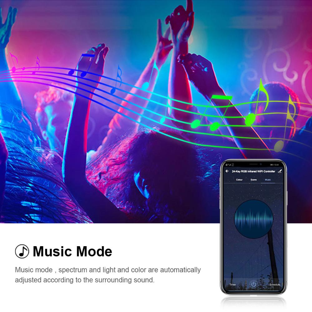 Tuya Smart Life APP WiFi LED contrôleur de bande DC5V 12V 24V Bluetooth sans fil RGB/RGBW/RGB + CCT télécommande sans fil Alexa