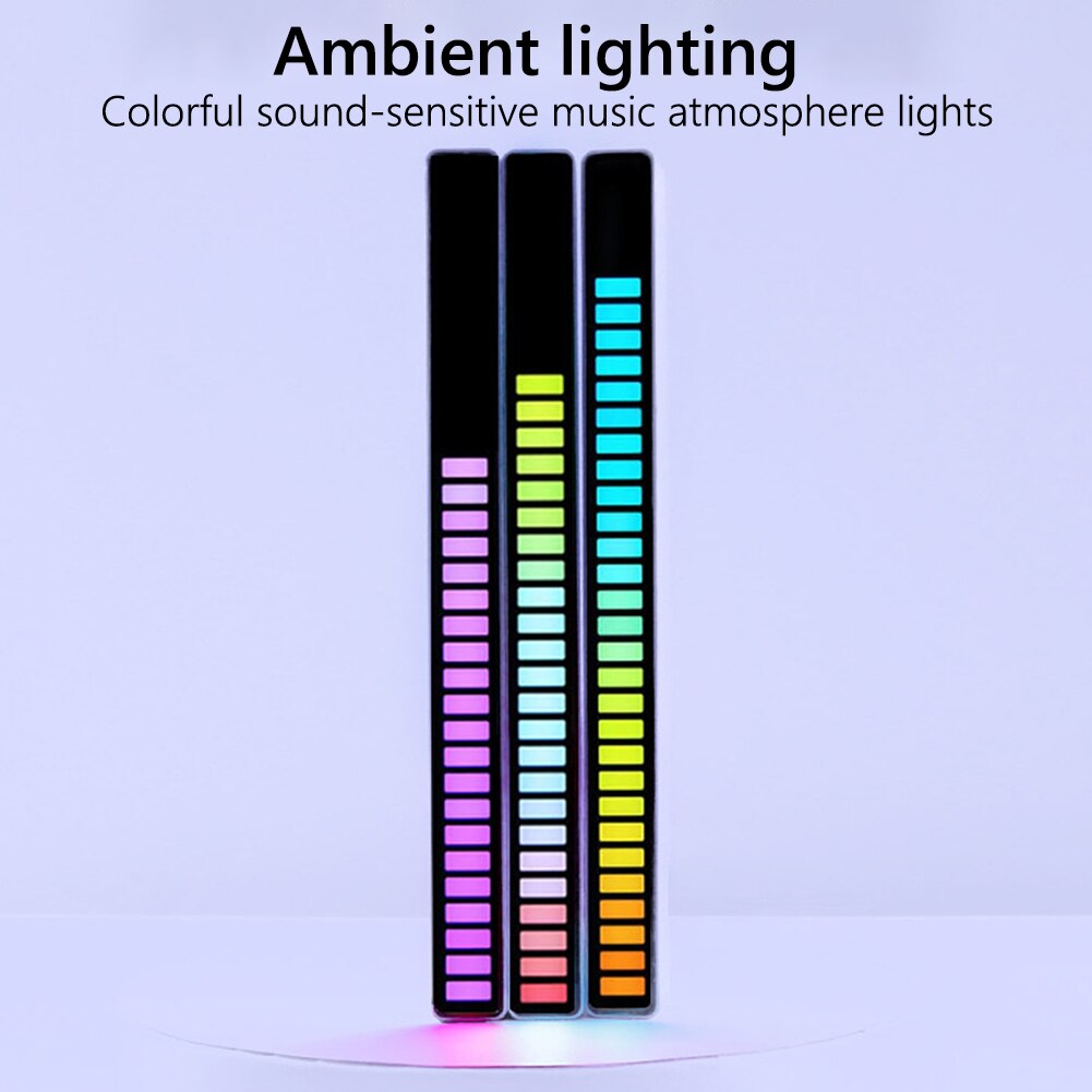 5v rgb-farblichter, 32 leds, sprachgesteuerte ambiente-lichtleiste für pickups, auto-lichtleiste, pickup-tischdekoration, party-dekoration