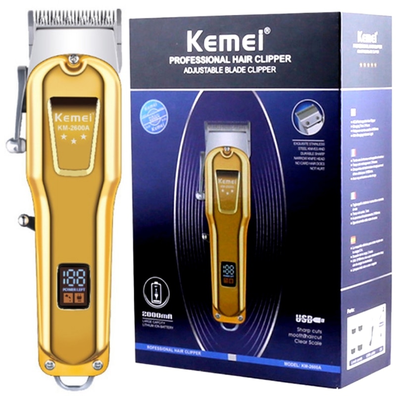 Original all metal powerful rechargeable LCD display hair clipper electric beard trimmer for men hair trimmer machine haircut