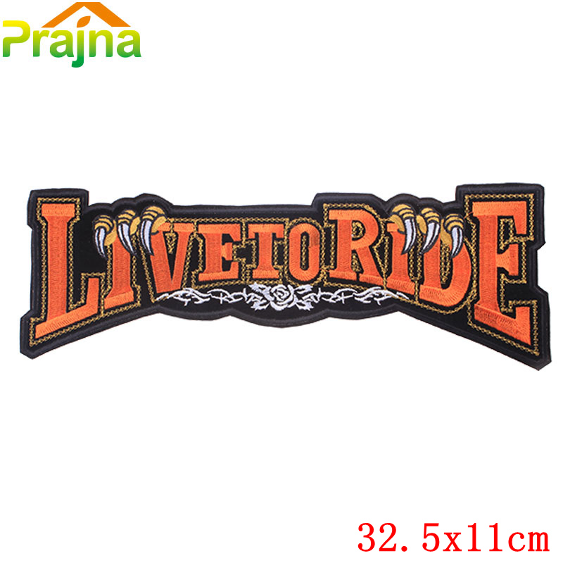 Parches de motociclista Punk para ropa, parches bordados con alas de calavera para ropa, pantalones vaqueros, chaqueta, apliques, insignias de parche para motocicleta: Níquel negro