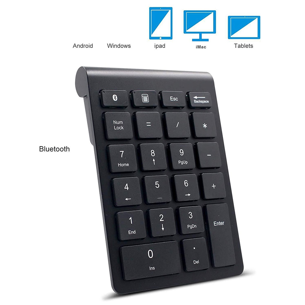 Zwart Toetsenbord 22 Toetsen Mini Numpad Bluetooth Numeriek Toetsenbord Ondersteuning Windows Ios Android System Brand