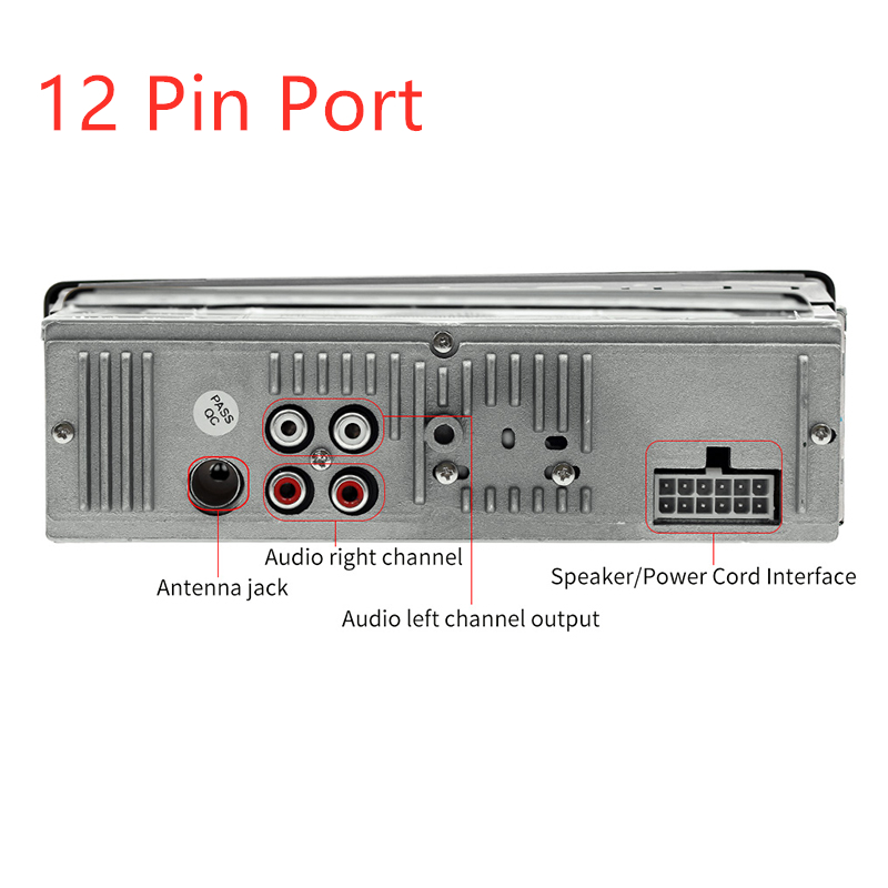 Bluetooth Autoradio Radio estéreo de coche FM RECEPTOR DE entrada Aux SD USB JSD-520 12V en el salpicadero 1 din reproductor Multimedia de MP3 para coche: 12 pin port
