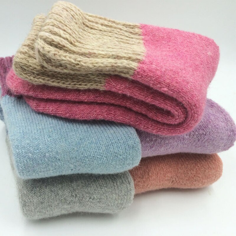 Efterårs vinter plus tyk uld og kaninhår holder varme børnestrømper frotté inde i bløde drenge piger sokker 3-12 y: C2 / 3-5 år