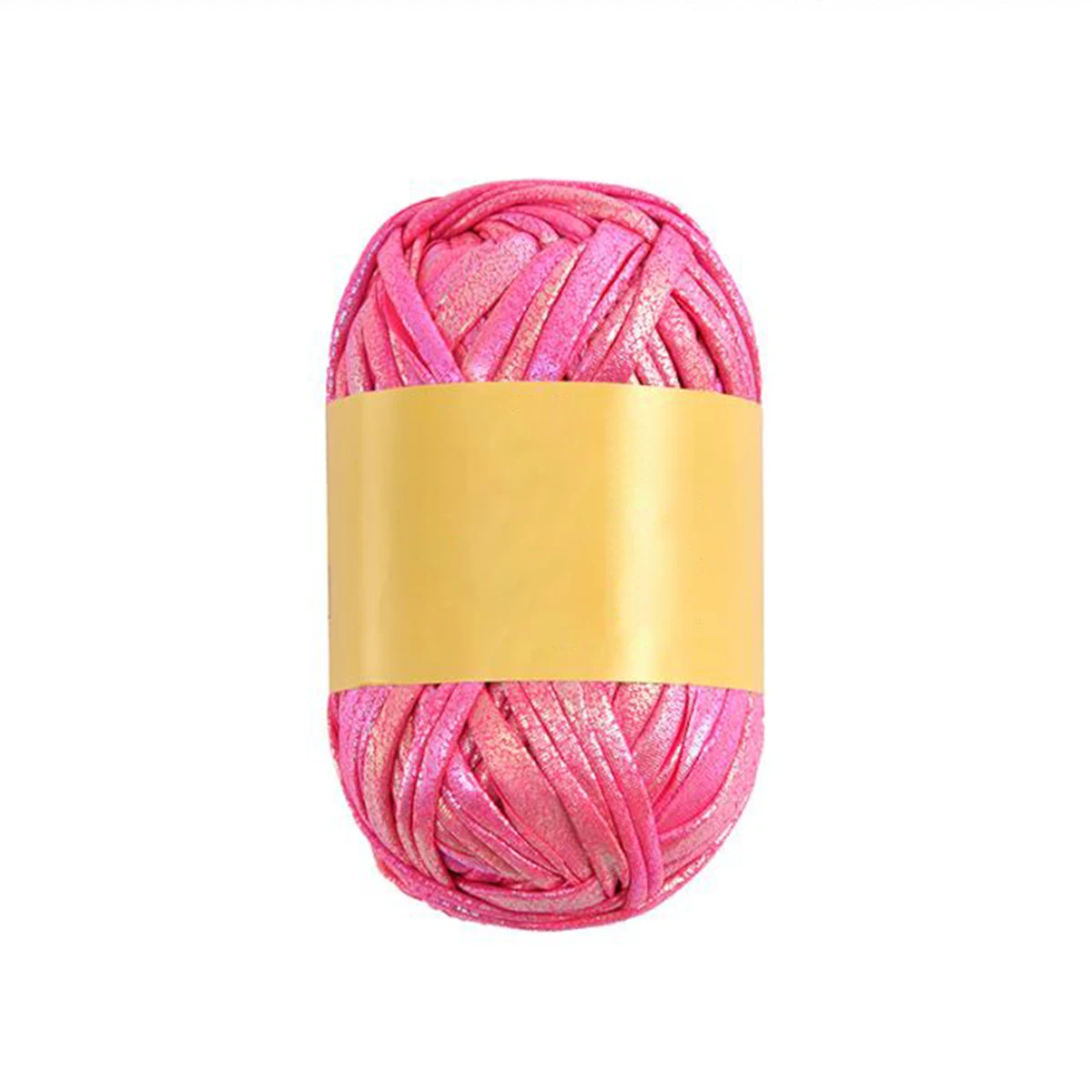 100g Imitation Leather Shiny Crochet Yarn，43.74yd Metallic Tshirt Yarn，DIY Hand Knitting for Bag Blanket Cushion Crochet Yarn: Brown