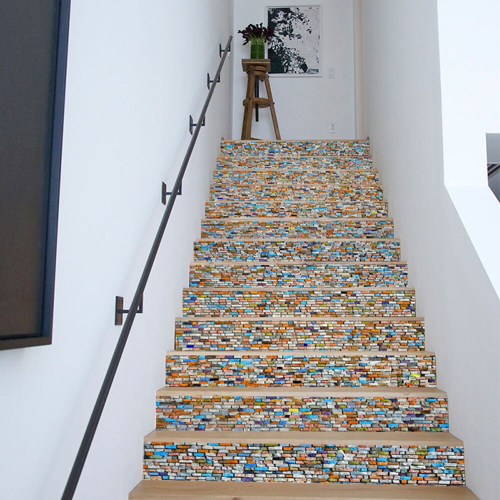 Mosaik Stein Treppen Fliesen Aufkleber Selbst Klebe PVC Treppe Dekoration Tapeten Moderne Stil Zu Hause DIY Renovierung Kunst Abziehbilder