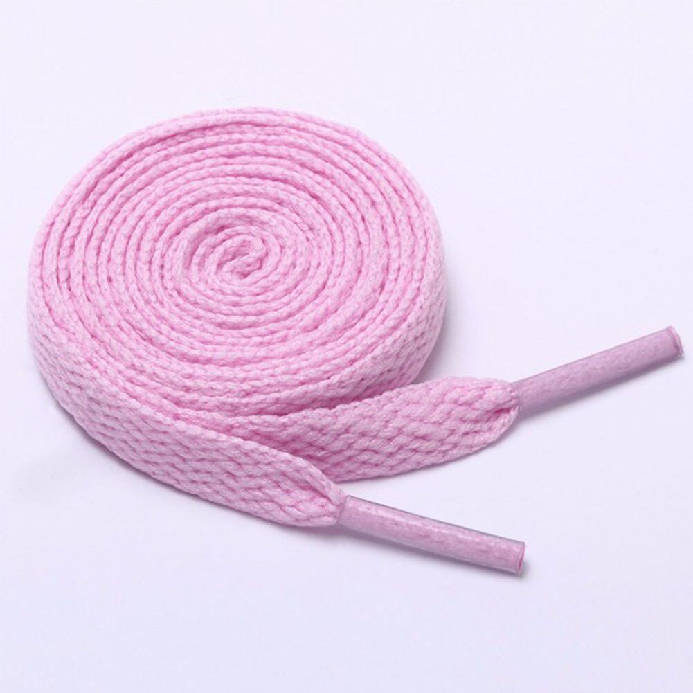 1 Paar Dubbele Platte Veters Polyester Veters Mode Sport Casual Schoen Kant Effen Platte Schoenveter 15 Kleuren: Roze / 80cm