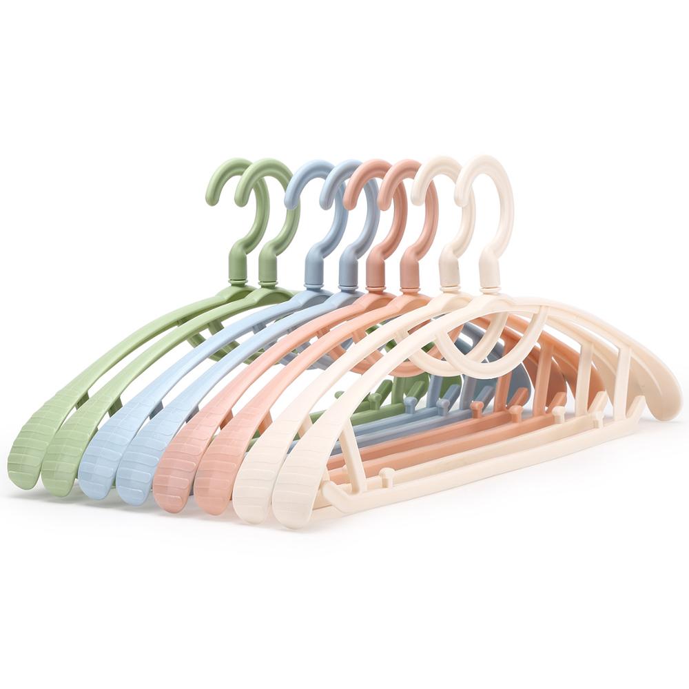 Set de 10 unidades de perchas de plástico gruesas de hombros anchos para ropa, Perchero de almacenamiento para abrigos, organizador de guardarropa antideslizante para adultos