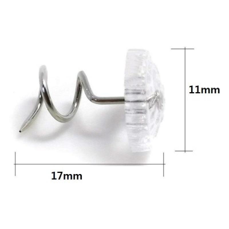 100PCS Clear Heads Twist Pins for Upholstery Slipcovers and Bedskirts Screw Nail Sofa Headliner Repair Loose Drapery Pins Box