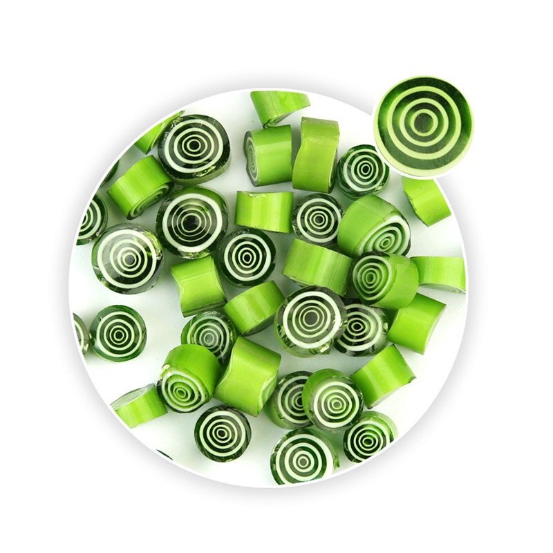 nuovo caldo 28g 90 COE Fusibile Millefiori Perline di Vetro per Monili Che Fanno del Braccialetto Della Collana FAI DA TE Decorazioni Del Mestiere: verde
