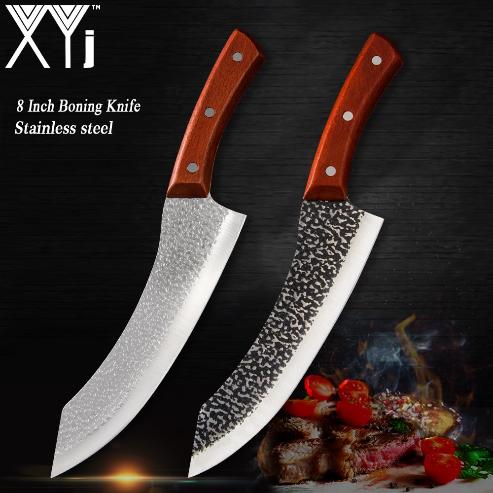 XYj Chef Knife 8/6 inch Ultra Sharp Slicing Knife Premium High Carbon Stainless Steel with Wooden Handle Cleaver