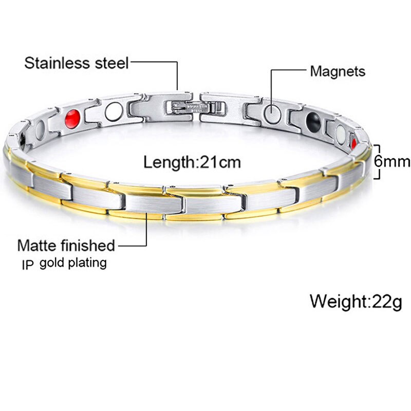 Mannen Vrouwen Rvs Gezondheid Magnetische Armbanden Power Therapie Armbanden voor Artritis Polsband Verstelbare: 11
