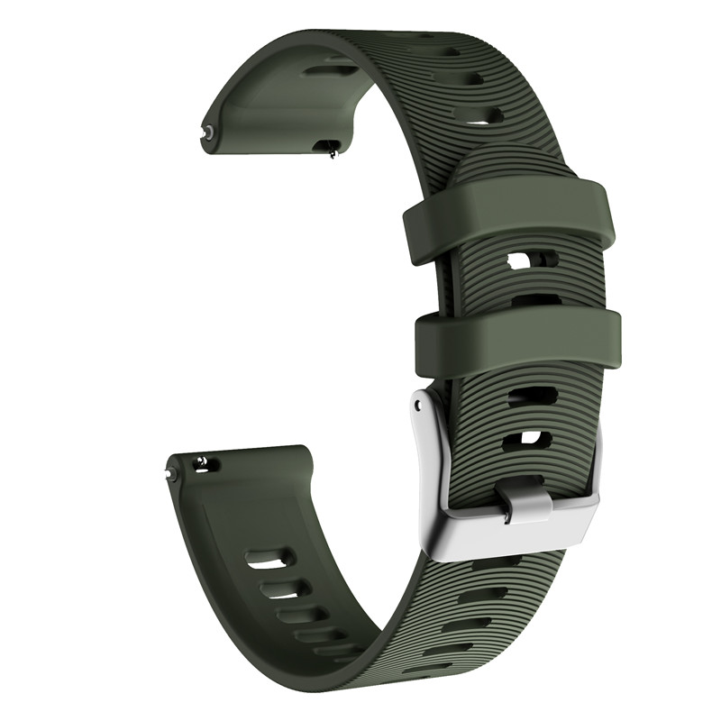 Correa de reloj de silicona deportiva de 20mm para Garmin Forerunner 245 245M 645 vibractive 3 pulsera inteligente correa de reloj pulsera colorida: Army Green