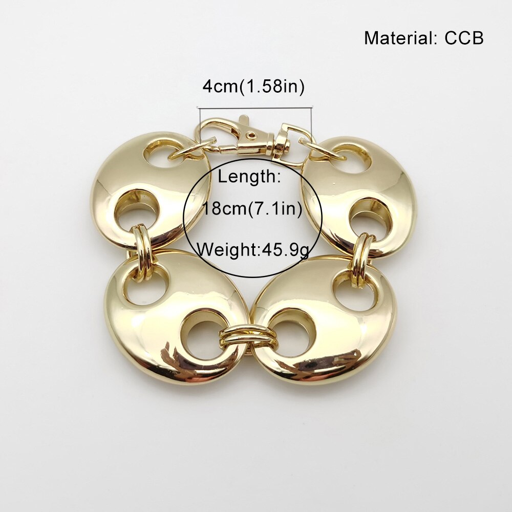Fantasia punk grosso ccb metálico ouro oval curto colar feminino masculino feito à mão de alta qualidade colar presente do punk