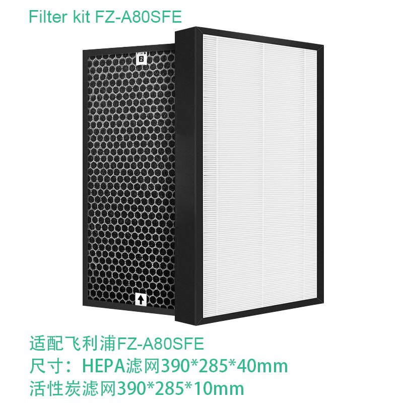 For Sharp Air purifier FU-A80T FU-A80E-W FU-A80E FU-A80A FU-A80A-W FU-A80TA Replacement HEPA Carbon filter FZ-A80SFE: FZA80 SET