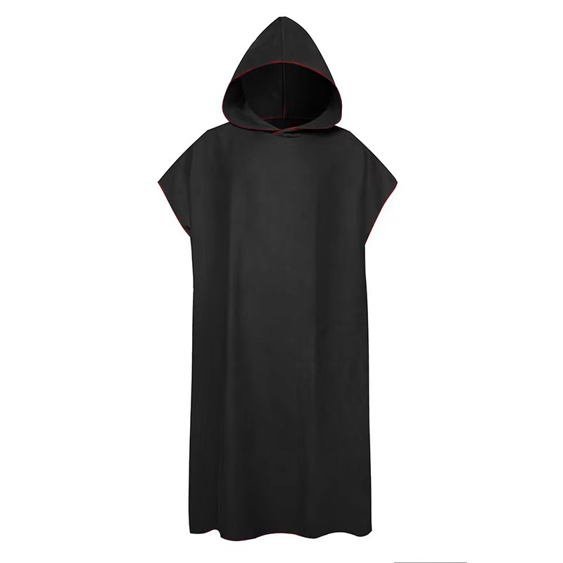 Toalla con capucha de microfibra para hombre y mujer, bata de secado rápido para natación, playa, viaje, Toalla de baño, albornoz, Poncho de Surf, juego de Sauna: Naranja