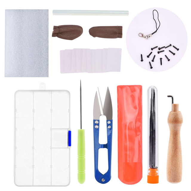 36/50 farver filt uld starter diy sæt med værktøj, tilbehør og syforme uldstrimmel: Værktøjer