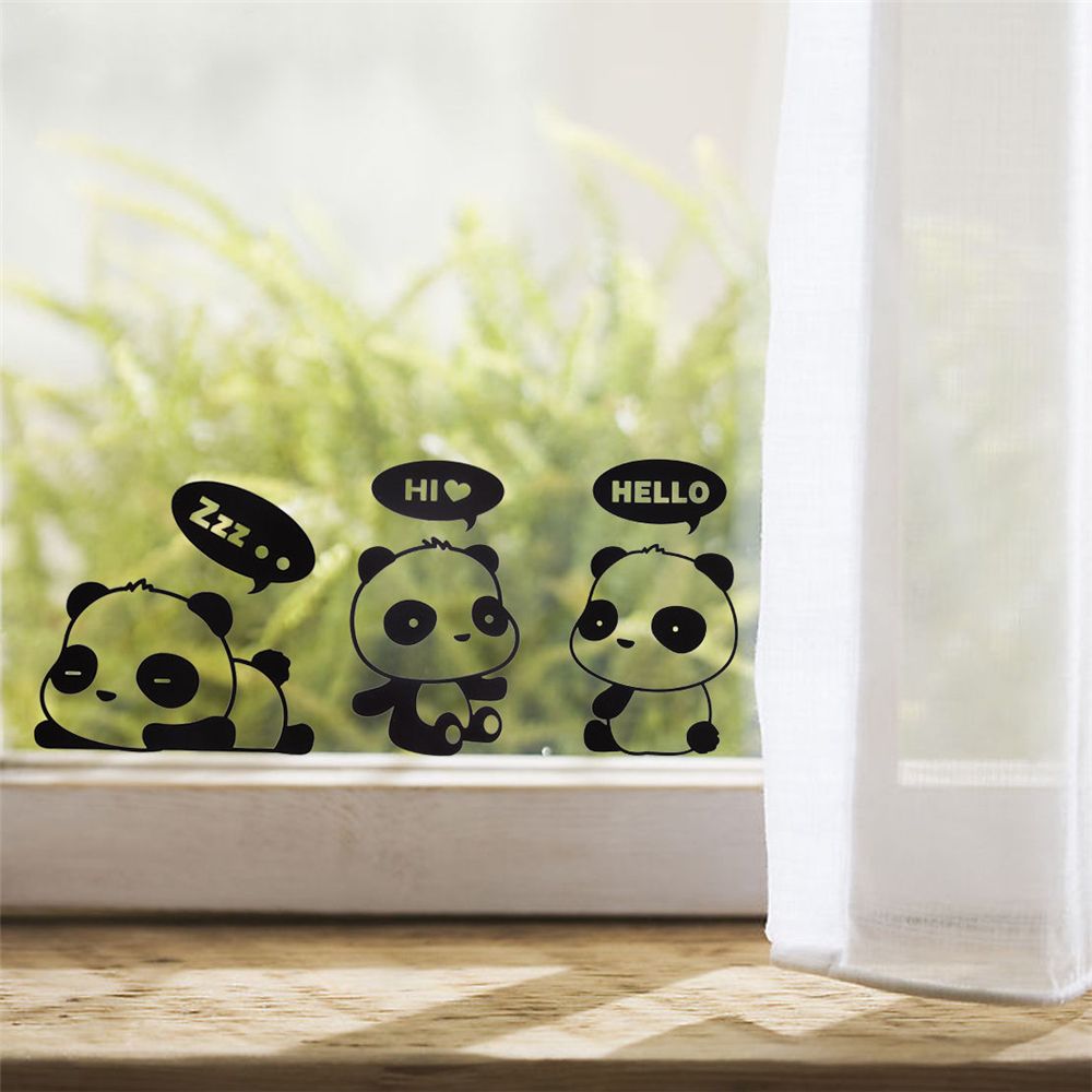 3 Stks/pak Panda Diy Schakelaar Sticker Notebook Stickers Vinyl Mural Decor Decals Leuke Panda Diy Plakboek Cartoon Stickers