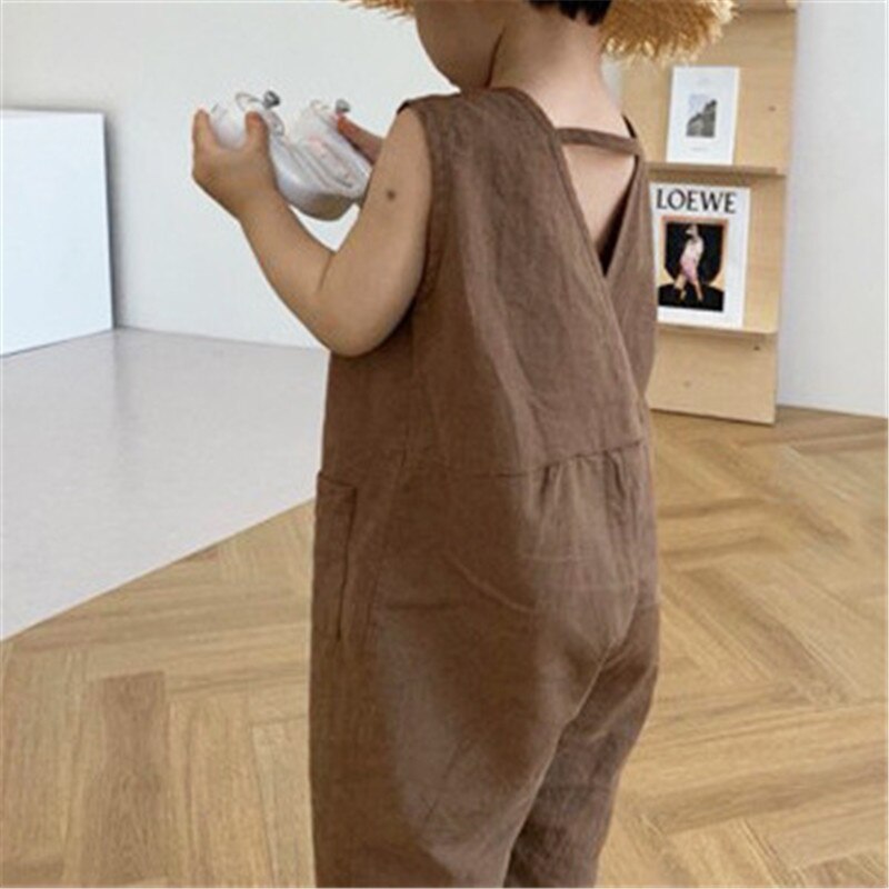 Koreaanse jongenskleding voor de zomer jumpsuit meisjes romper kinderen mouwloze overall outfit meisjes overalls kinderkleding