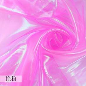 1 Meter Schleier transparent Holographische Stoff Fluoreszierende Stoffe Bunte Glänzende Blick Stoff Bühne Hochzeit Dekor: yanfen