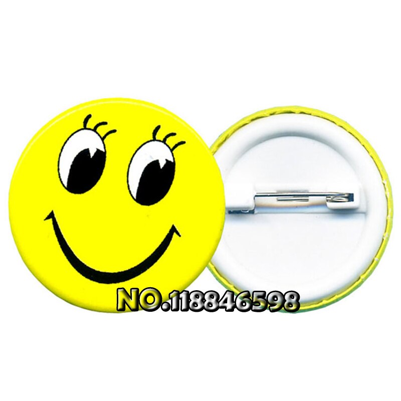 Smiley Open Ogen Fun Kids Leuke Ober 100 Stks/partij Glimlach Gezicht Badges Pin Op Knop Broochs