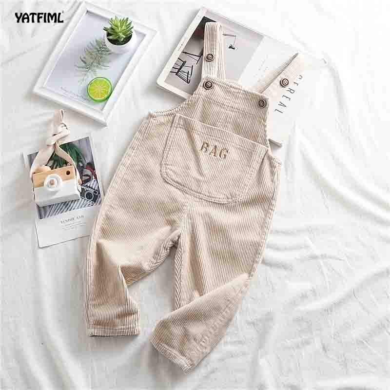 YATFIML Kinder Kinder Hosen 0-3Yrs Jungen Und Mädchen Overalls Cord Overalls Romper Infant Kleidung Outfits Hosen: beige / 18m
