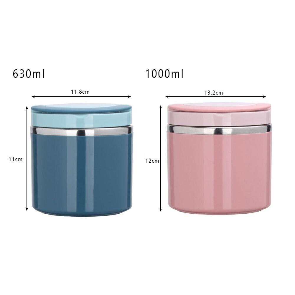 Sopptermos matburk isolerad lunchbehållare bento box för kall mat matflaska rostfri matlåda med handtag