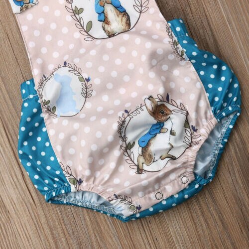 Citgeett Summer Toddler Baby Boy Girls Easter Bunny Bodysuit Jumpsuit Blue Rabbit Cute Outfits