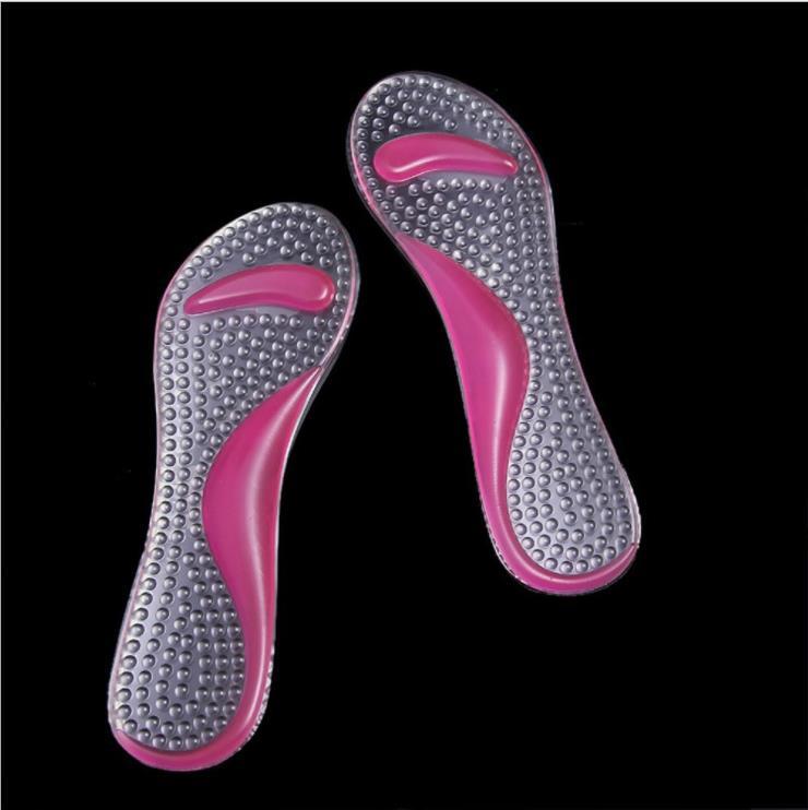 1Pair Women High Heel Arch Support Orthopedic Insoles Anti-slip Massaging Metatarsal Cushion Pad Shoes Accessories: pink 