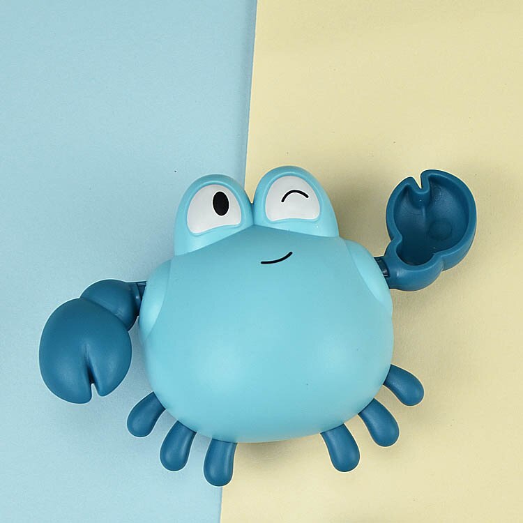 1Pcs Bath Toys Cute Crab Baby Shower Baby Wind Up Swim Play Toy Swimming Pool Accessories Baby Play Beach Water Toys: Light Blue