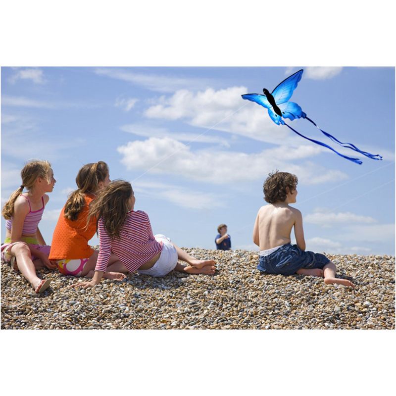 So Beautiful Blue Butterfly Kite Outdoor Fun Kite With 30m Line Kids Toy Summer Sports