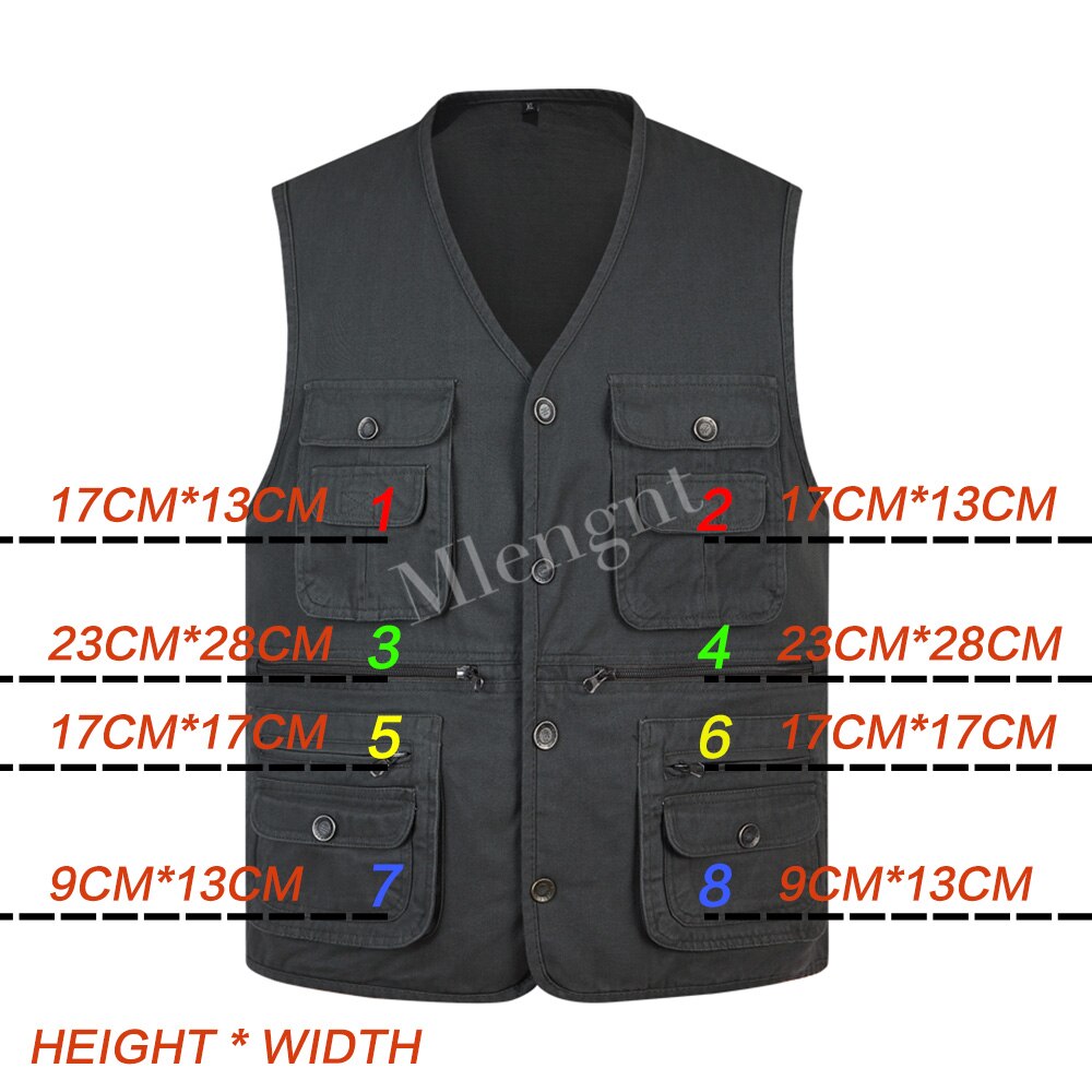 Gilet classique d&#39;été pour hommes, veste sans manches à boutons en coton, 3 couleurs, avec de nombreuses poches, solide, gilet de voyage de grande taille