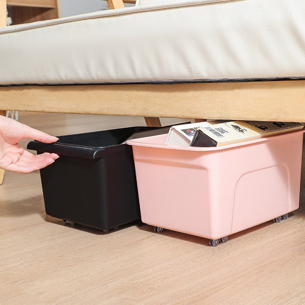 4pcs Storage Box Pulley Caster Self-Adhesive Unidirectional Furniture Wheel Home Silent Scratches Box Wheels Storage Box Casters