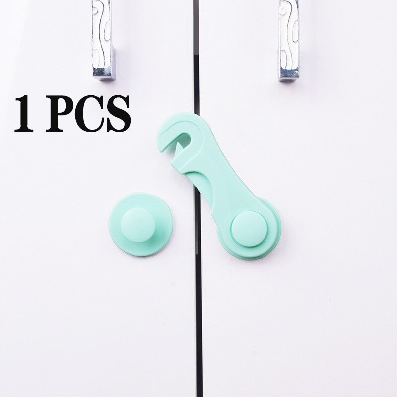 2Pcs/Lot Child Cabinet Lock Home Protection Of Children Locking Doors For Children's Safety Kids Plastic Protection Safety Lock: green1