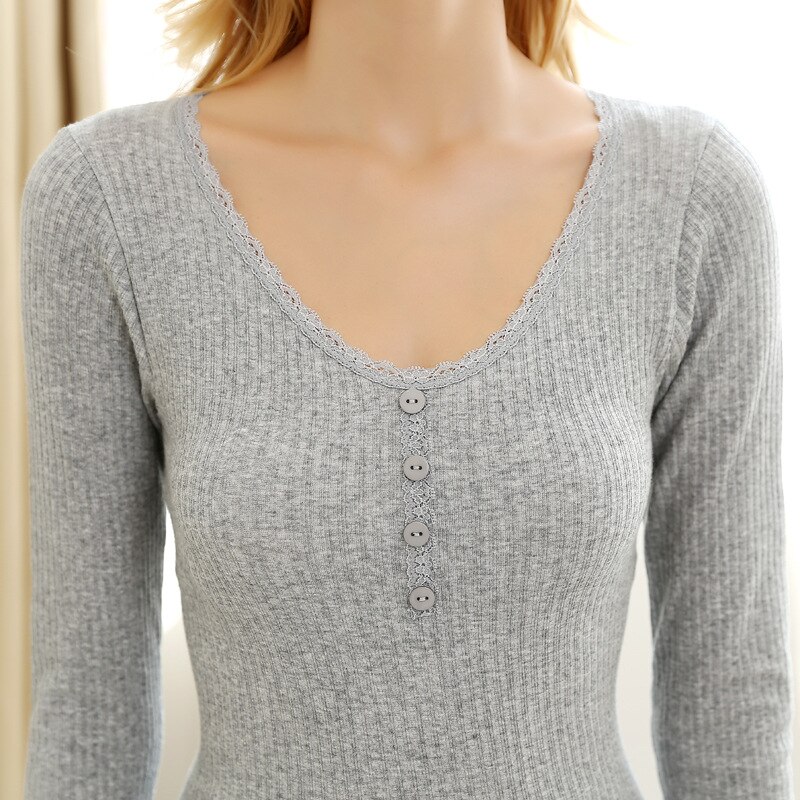 Ropa Interior Térmica De Cuatro Granos De Hebilla De Lana Caliente Sin Costuras De Encaje Sexy De Invierno Cultivar La Moralidad