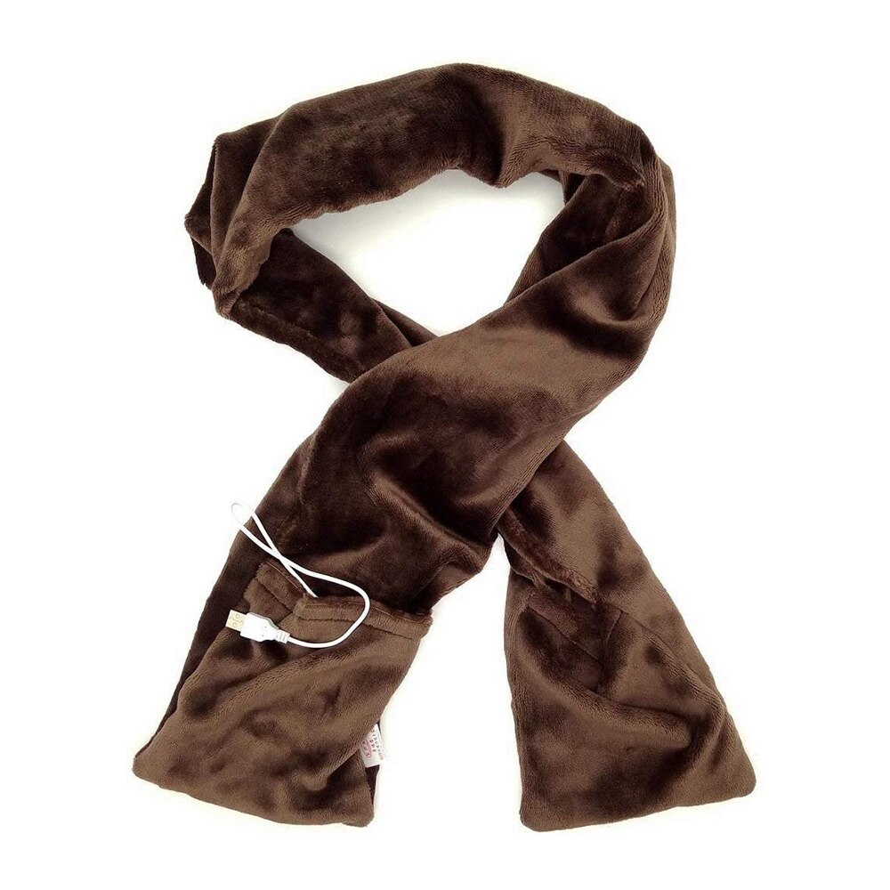 Elektrische verwarming, pluche sjaal, winterwarme nekwarmer, omslagdoek voor binnen en buiten, draagbaar, usb-aangedreven, thuis, koolstofvezel kraag: Default Title