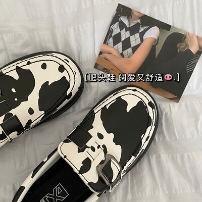 Moche mignon niche vache modèle ins super feu blanc chaussures étudiantes sauvage Hong Kong style sport et loisirs chic chaussures marée