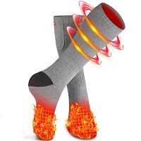 3.7V chaussette chauffante trois Modes élastique confortable électrique chaussettes ensemble hiver cyclisme Sport chaleur chaussettes chaudes: M