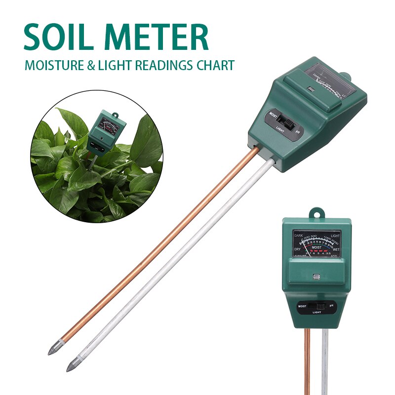 3 In 1 Digital PH Meter Soil Moisture Monitor Temperature Sunlight Tester Gardening Plants Farming PH Meters