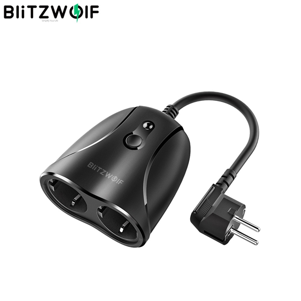 Blitzwolf tomada dupla BW-SHP14 16a, plugue inteligente ip44 wifi 3680w eu/1760w eua, controlador ao ar livre adaptadores de tomada